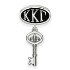 LogoArt Sterling Silver Kappa Kappa Gamma Oval Bead Charm Key Dangle Bead Charm