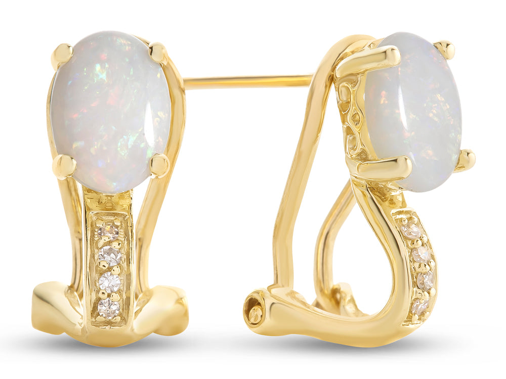 LALI Classics 14k Yellow Gold Opal Oval Earrings