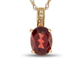 LALI Classics 14k Yellow Gold Garnet Oval Pendant Necklace