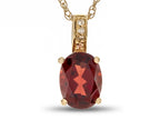 LALI Classics 14k Yellow Gold Garnet Oval Pendant Necklace