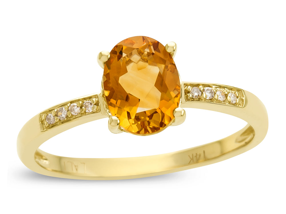 LALI Classics 14k Yellow Gold Citrine Oval Ring