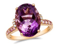LALI Classics 14k Rose Gold Amethyst and Pink Sapphire Oval Ring