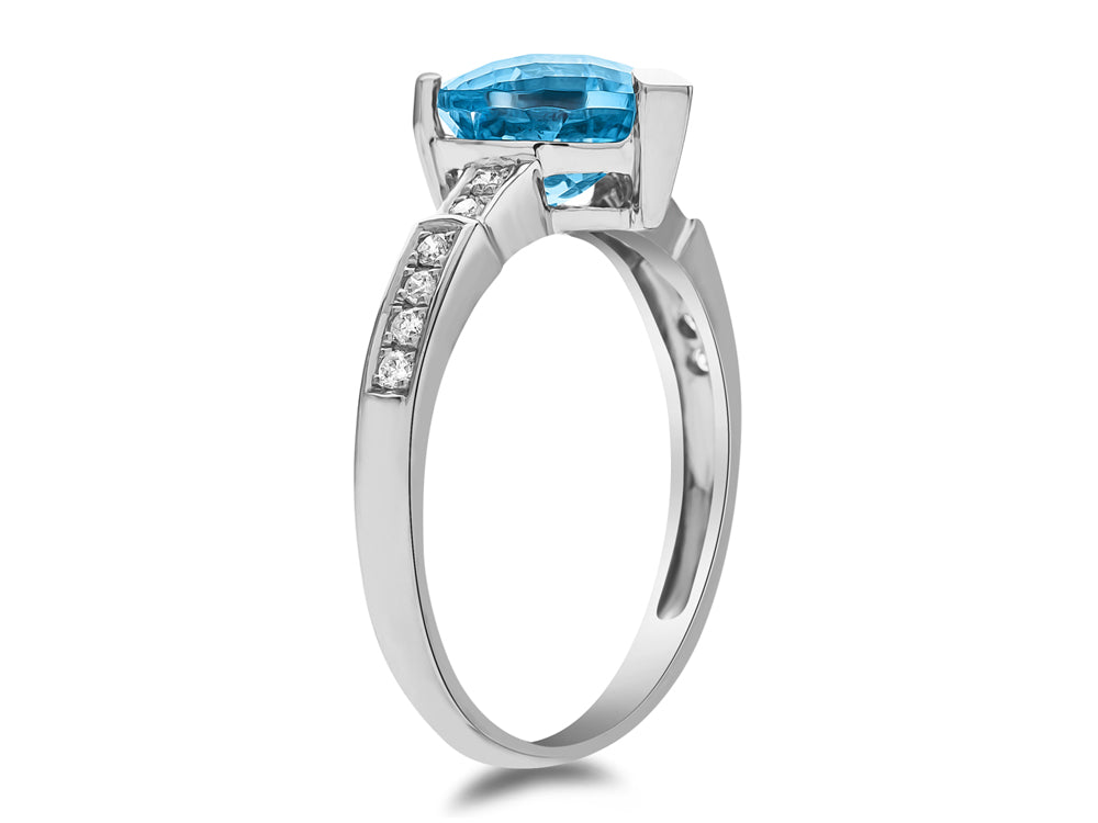 LALI Classics 14k White Gold Swiss Blue Topaz Heart Shape Ring