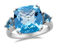 LALI Classics 14k White Gold Swiss Blue Topaz Cushion-Cut Ring