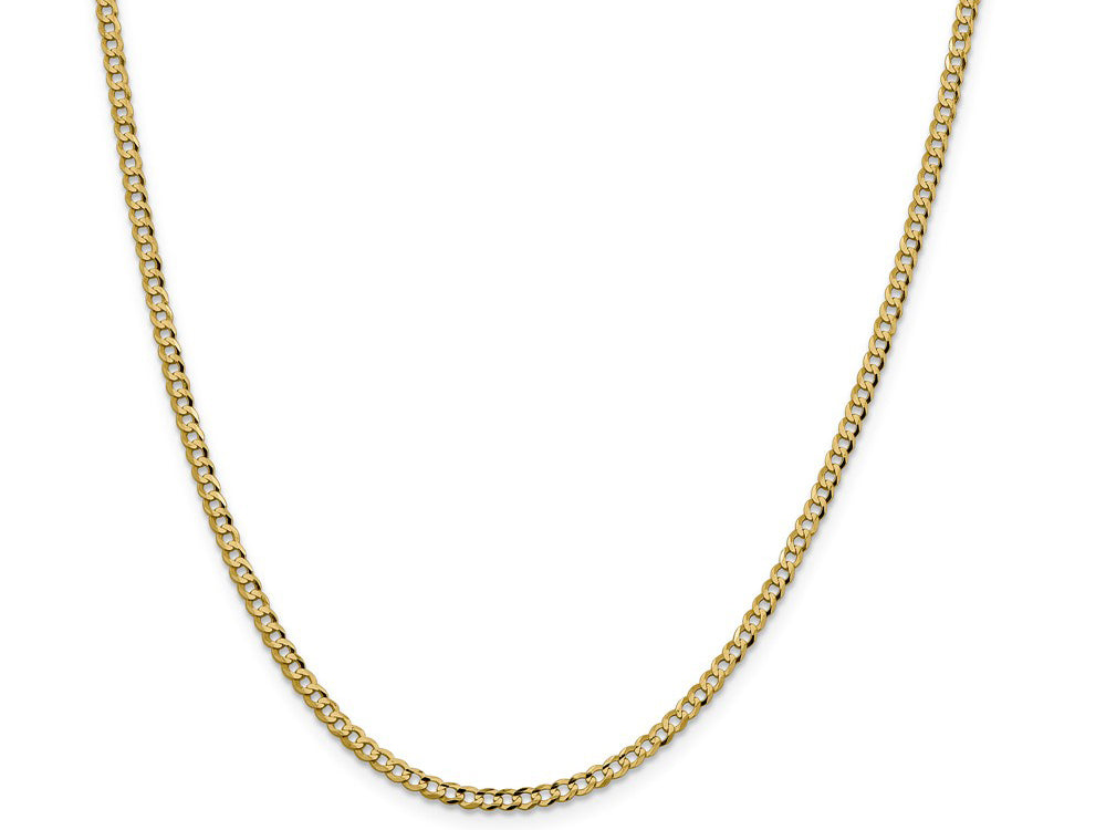 FJC Finejewelers 14 kt Yellow Gold 3.1mm Solid Polished Light Flat Cuban Chain