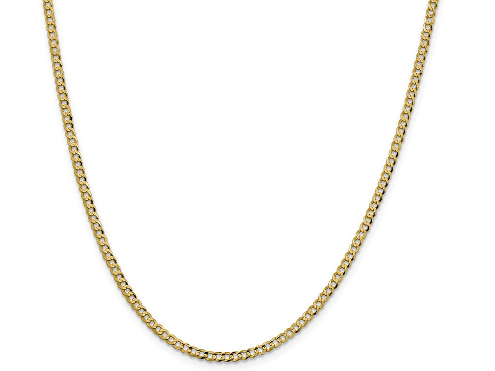 FJC Finejewelers 14 kt Yellow Gold 3.1mm Solid Polished Light Flat Cuban Chain