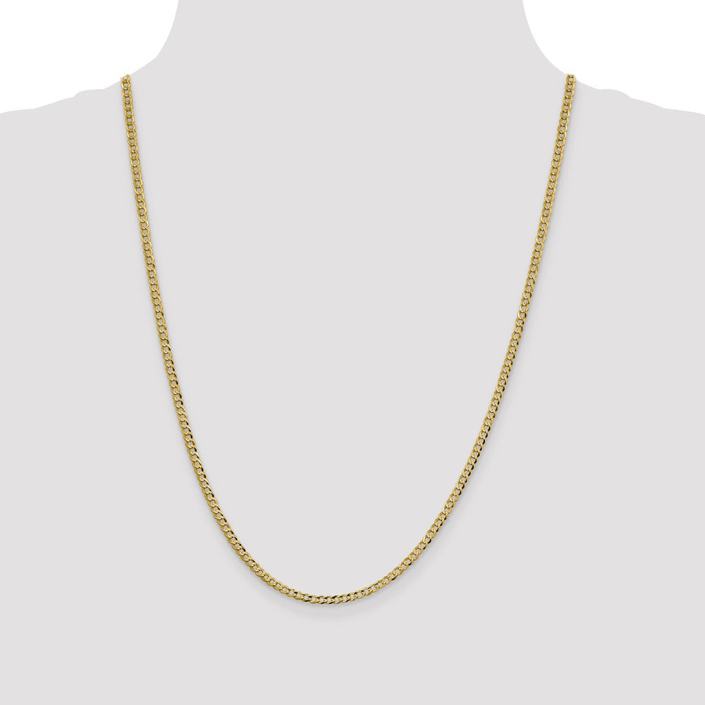 FJC Finejewelers 14 kt Yellow Gold 3.1mm Solid Polished Light Flat Cuban Chain
