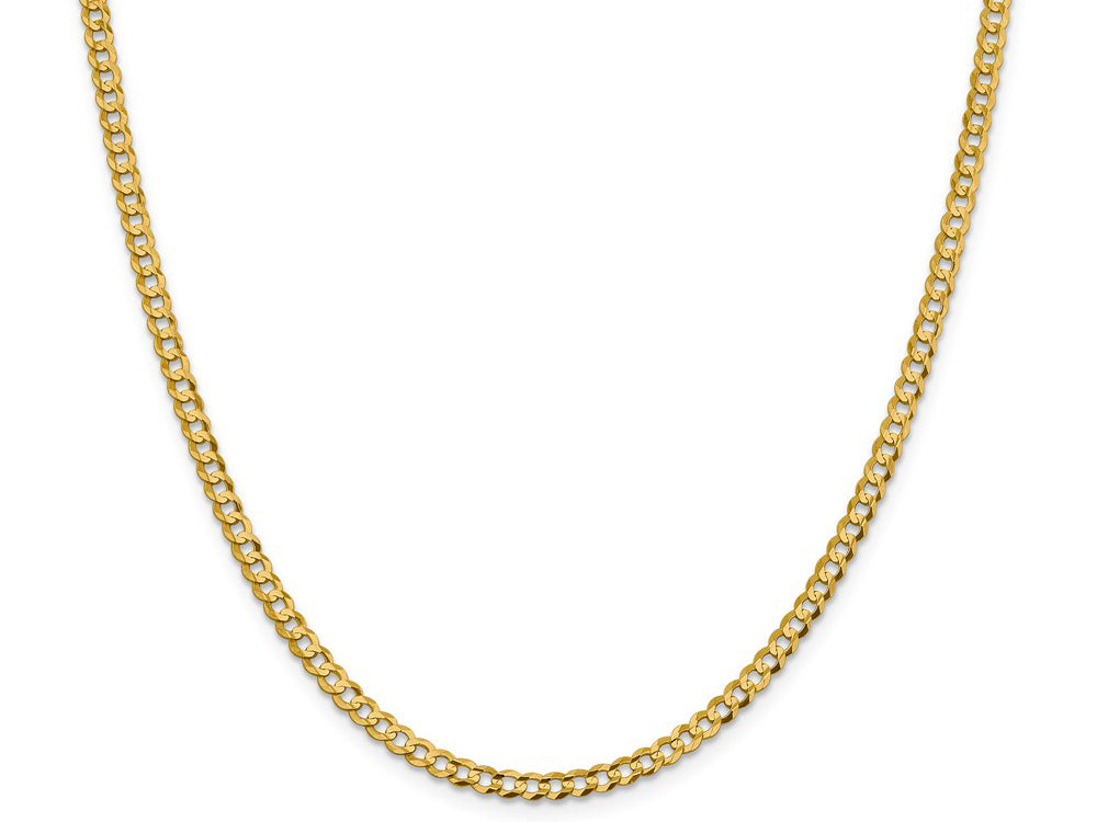 FJC Finejewelers 14 kt Yellow Gold 3.7mm Solid Polished Light Flat Cuban Chain