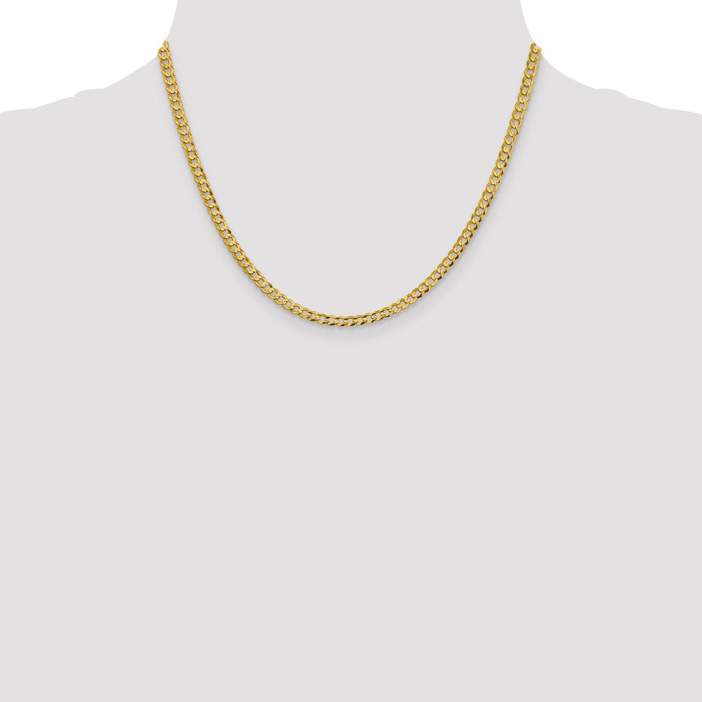 FJC Finejewelers 14 kt Yellow Gold 3.7mm Solid Polished Light Flat Cuban Chain