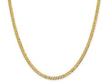FJC Finejewelers 14 kt Yellow Gold 3.7mm Solid Polished Light Flat Cuban Chain
