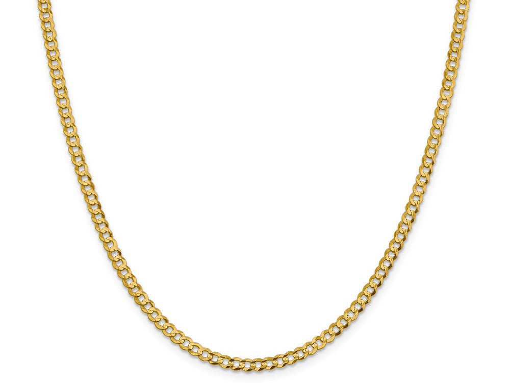 FJC Finejewelers 14 kt Yellow Gold 3.7mm Solid Polished Light Flat Cuban Chain