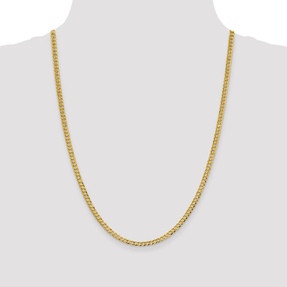 FJC Finejewelers 14 kt Yellow Gold 3.7mm Solid Polished Light Flat Cuban Chain