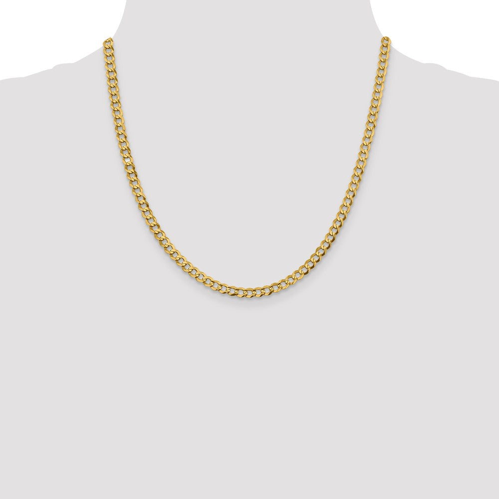 FJC Finejewelers 14 kt Yellow Gold 4.7mm Solid Polished Light Flat Cuban Chain