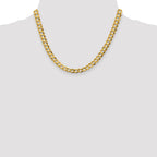 FJC Finejewelers 14 kt Yellow Gold 7.2mm Solid Polished Light Flat Cuban Chain