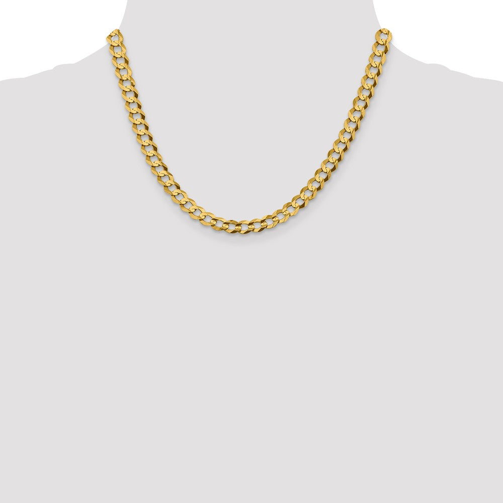 FJC Finejewelers 14 kt Yellow Gold 7.2mm Solid Polished Light Flat Cuban Chain