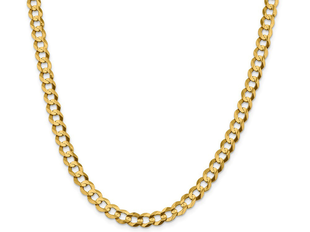 FJC Finejewelers 14 kt Yellow Gold 7.2mm Solid Polished Light Flat Cuban Chain
