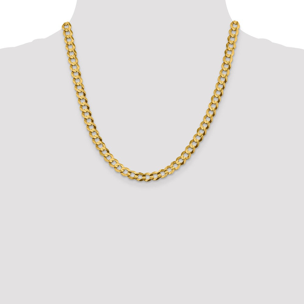 FJC Finejewelers 14 kt Yellow Gold 7.2mm Solid Polished Light Flat Cuban Chain