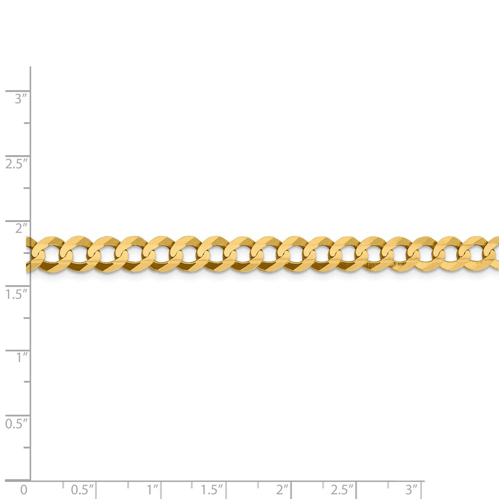 FJC Finejewelers 14 kt Yellow Gold 7.2mm Solid Polished Light Flat Cuban Chain