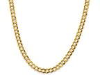 FJC Finejewelers 14 kt Yellow Gold 7.2mm Solid Polished Light Flat Cuban Chain
