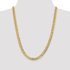 FJC Finejewelers 14 kt Yellow Gold 7.2mm Solid Polished Light Flat Cuban Chain