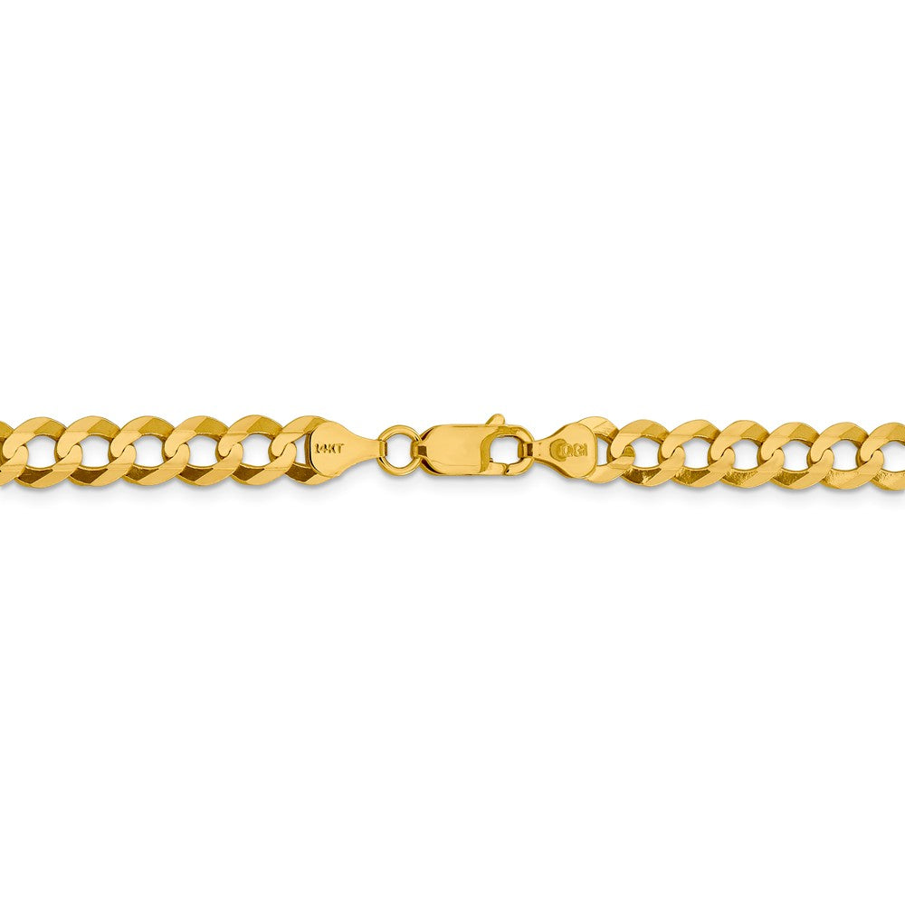 FJC Finejewelers 14 kt Yellow Gold 7.2mm Solid Polished Light Flat Cuban Chain