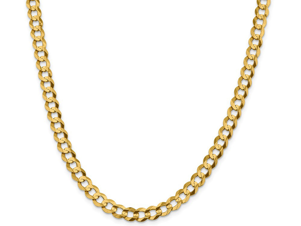 FJC Finejewelers 14 kt Yellow Gold 7.2mm Solid Polished Light Flat Cuban Chain
