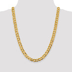 FJC Finejewelers 14 kt Yellow Gold 9.4mm Solid Polished Light Flat Cuban Chain