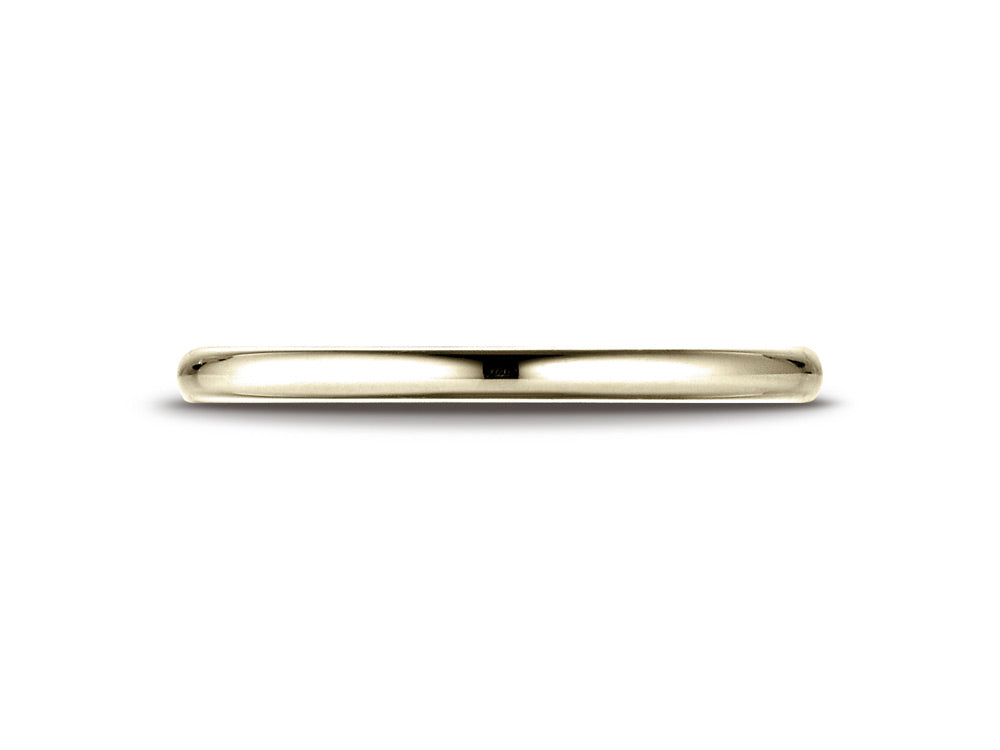 Benchmark® 14k Gold 2mm Slightly Domed Standard Comfort-fit Wedding Band / Ring
