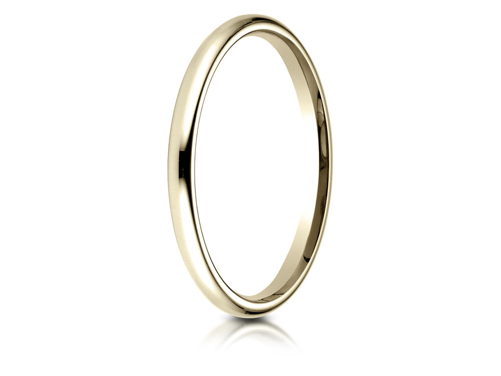 Benchmark® 14k Gold 2mm Slightly Domed Standard Comfort-fit Wedding Band / Ring