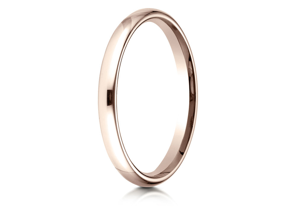 Benchmark® 14k Rose Gold 2.5mm Slightly Domed Standard Comfort-fit Wedding Band / Ring