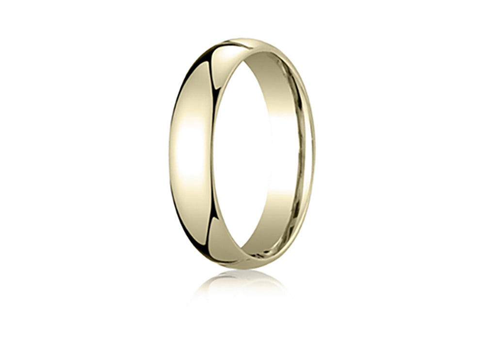 Benchmark® 18k Gold 5mm Slightly Domed Standard Comfort-fit Ring