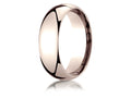 Benchmark® 14k Rose Gold 7mm Slightly Domed Standard Comfort-fit Wedding Band / Ring