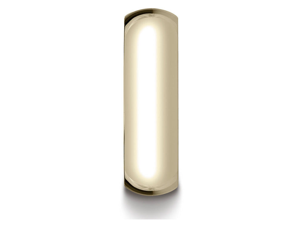 Benchmark® 18k Gold 7mm Slightly Domed Standard Comfort-fit Ring