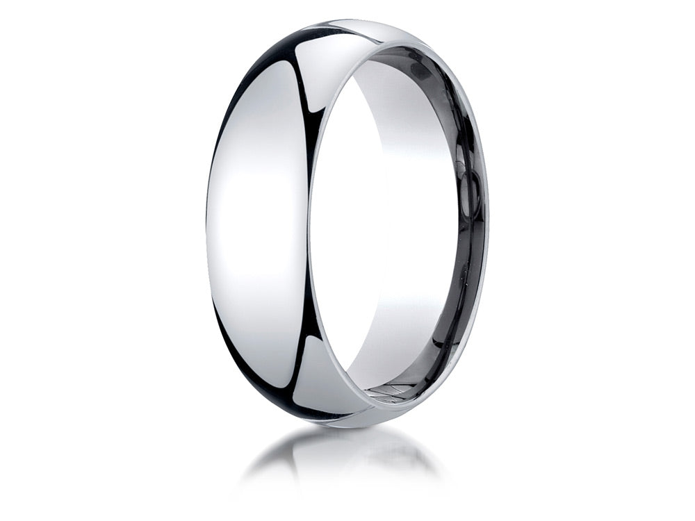 Benchmark® 18k Gold 7mm Slightly Domed Standard Comfort-fit Ring