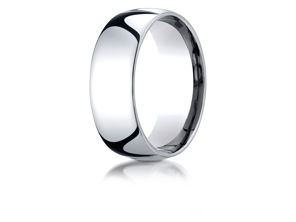 Benchmark® 18k Gold 8mm Slightly Domed Standard Comfort-fit Ring