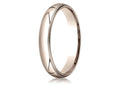 Benchmark® 14k Rose Gold 4mm Slightly Domed Standard Comfort-fit Wedding Band / Ring With Milgrain