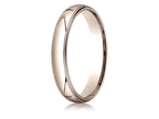 Benchmark® 14k Rose Gold 4mm Slightly Domed Standard Comfort-fit Wedding Band / Ring With Milgrain