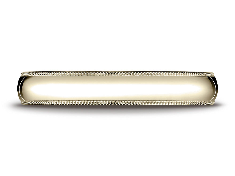 Benchmark® 18k Gold 4mm Slightly Domed Standard Comfort-fit Ring With Milgrain