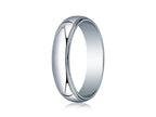 Benchmark® 10k White Gold 5mm Slightly Domed Standard Comfort-fit Ring With Milgrain
