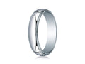 Benchmark® 18k White Gold 5mm Slightly Domed Standard Comfort-fit Ring With Milgrain