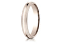 Benchmark® 14k Rose Gold 4mm Slightly Domed Standard Comfort-fit Wedding Band / Ring With Double Milgrain