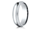 Benchmark® 10k Gold 6mm Slightly Domed Standard Comfort-fit Wedding Band / Ring With Double Milgrain