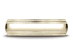 Benchmark® 18k Gold 6mm Slightly Domed Standard Comfort-fit Wedding Band / Ring With Double Milgrain