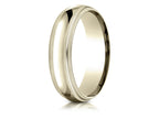 Benchmark® 18k Gold 6mm Slightly Domed Standard Comfort-fit Wedding Band / Ring With Double Milgrain