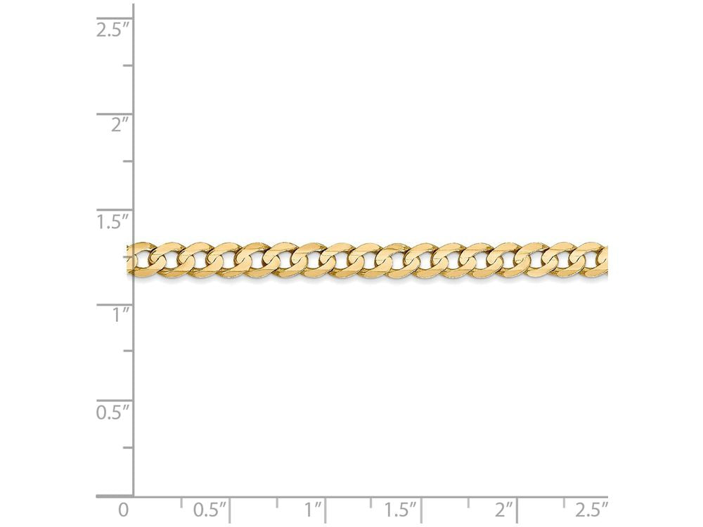 FJC Finejewelers 7 Inch 14k Yellow Gold 4.5mm Open Concave Curb Chain Bracelet