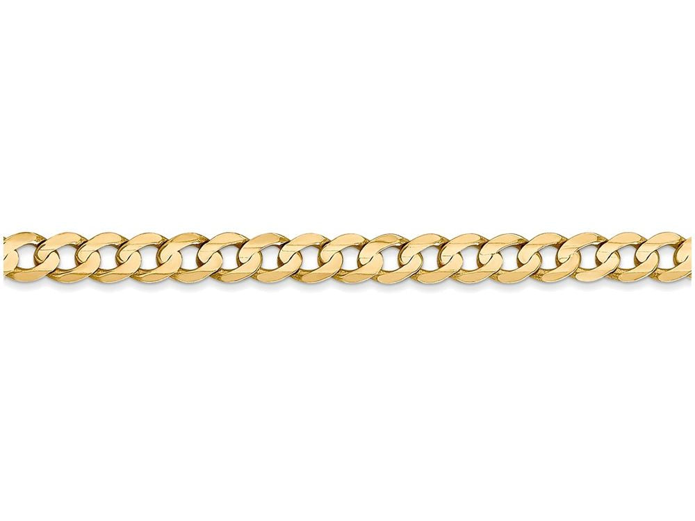 FJC Finejewelers 8 Inch 14k Yellow Gold 4.5mm Open Concave Curb Chain Bracelet