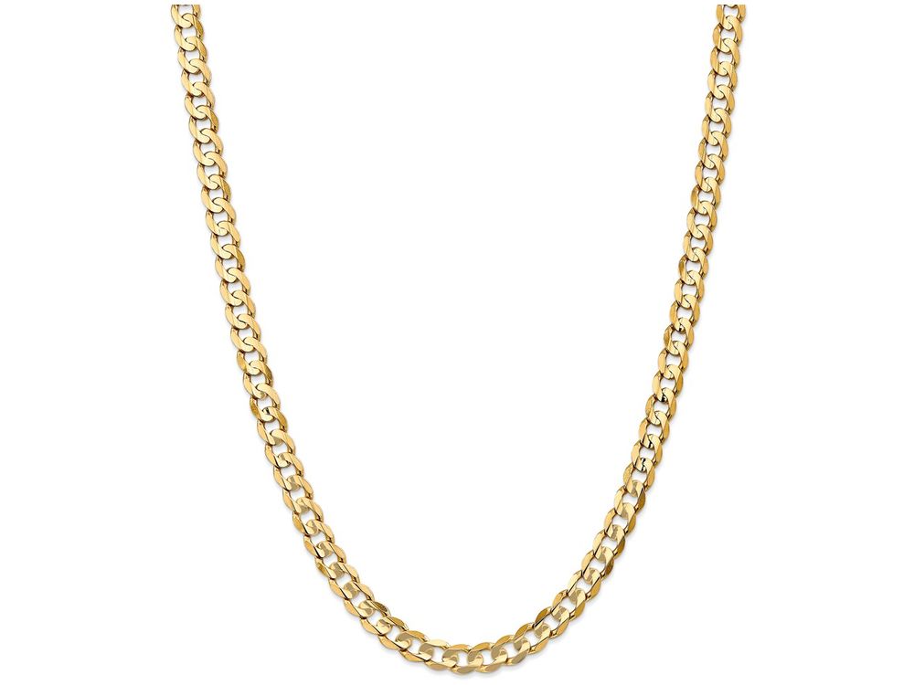 FJC Finejewelers 18 Inch 14k Yellow Gold 6.75mm Open Concave Curb Chain Necklace