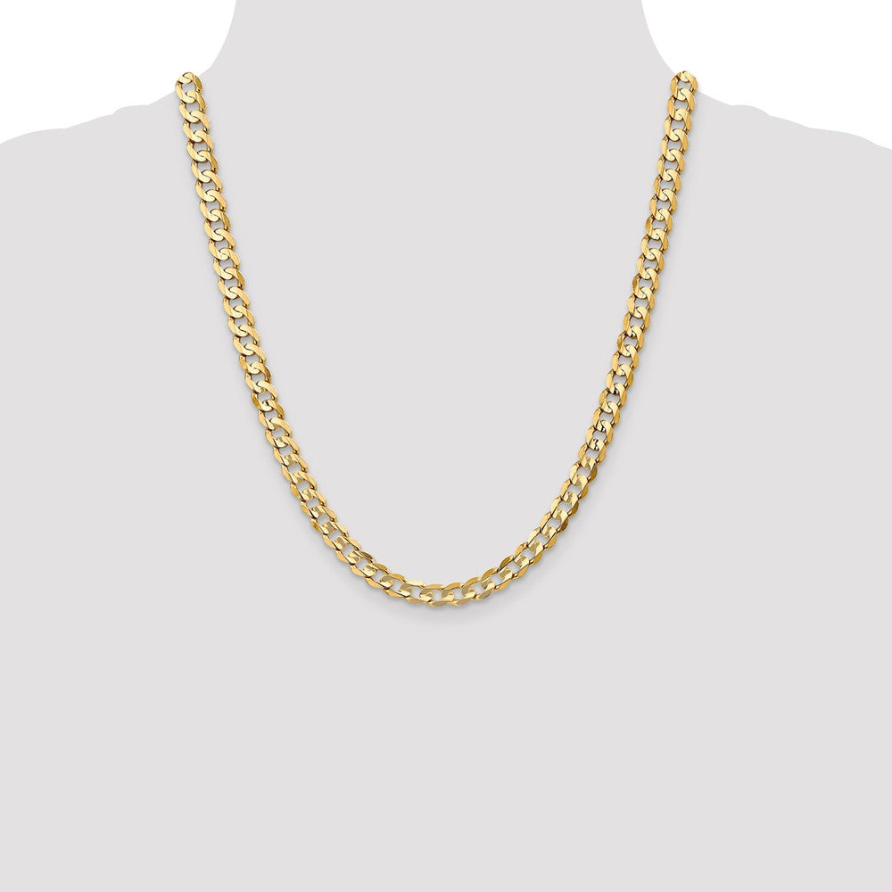 FJC Finejewelers 22 Inch 14k 6.75mm Open Concave Curb Chain Necklace