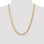 FJC Finejewelers 24 Inch 14k 6.75mm Open Concave Curb Chain Necklace