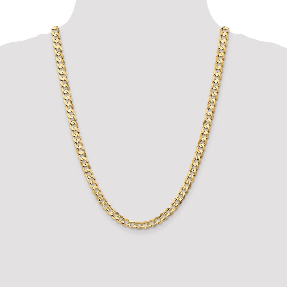 FJC Finejewelers 24 Inch 14k 6.75mm Open Concave Curb Chain Necklace